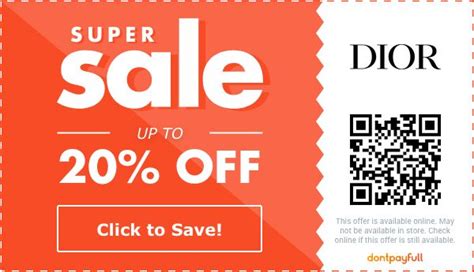 dior 20 off|Dior beauty coupon.